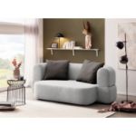 Canapea extensibila 3 locuri gri deschis Moon