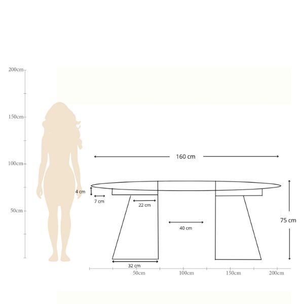 	Masa rotunda extensibila 120/200 cm negru Olaf
