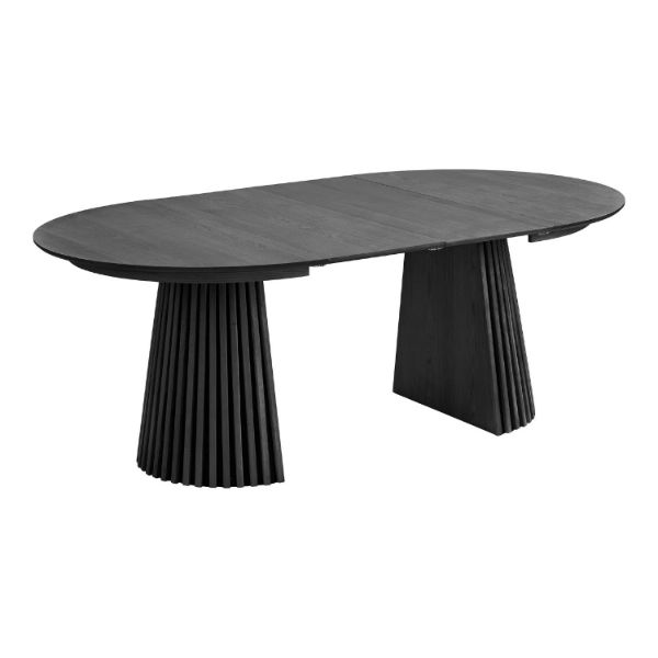 Masa rotunda extensibila 120/200 cm negru Olaf