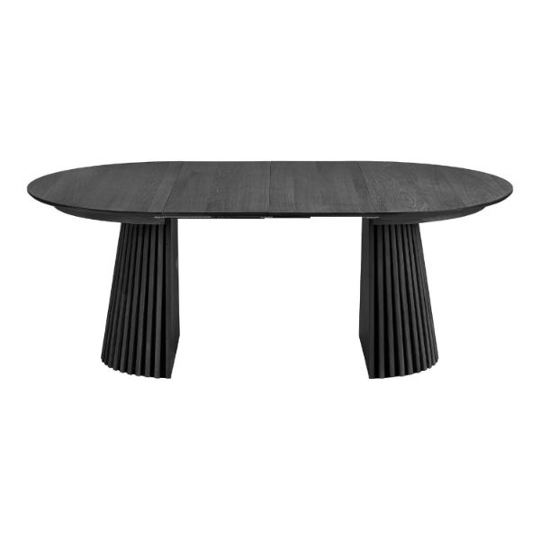 Masa rotunda extensibila 120/200 cm negru Olaf