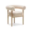 Scaun lemn tapitat bej deschis/natur Moon Plus