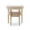 Scaun lemn tapitat bej deschis/natur Moon Plus