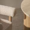 Scaun lemn tapitat bej deschis/natur Moon Plus