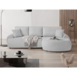 Coltar fix dreapta L gri deschis Teddy