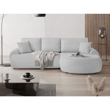 Coltar fix dreapta L gri deschis Teddy
