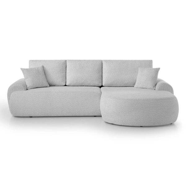 Coltar fix dreapta L gri deschis Teddy