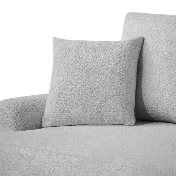 Coltar fix dreapta L gri deschis Teddy