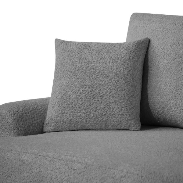Coltar fix dreapta L gri inchis Teddy