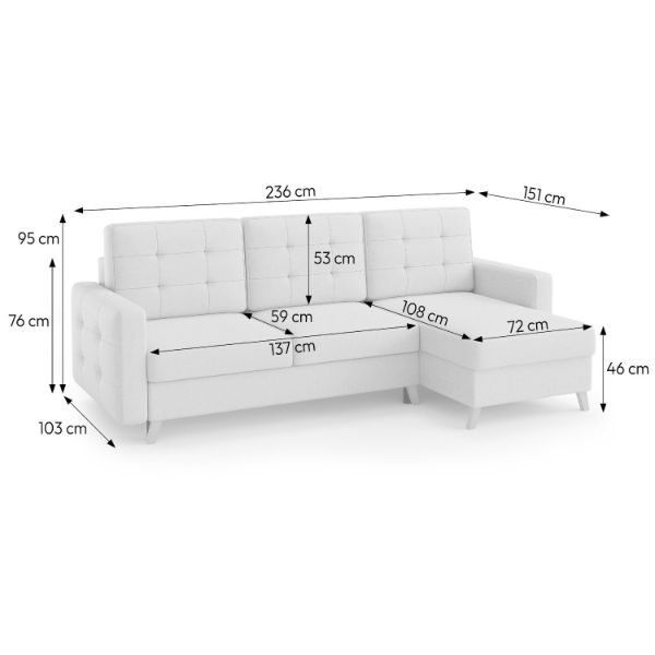 Coltar extensibil universal 3 locuri albastru Vegas