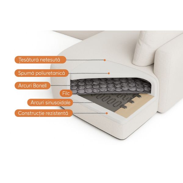 	Coltar fix forma U gri deschis Jacobs
