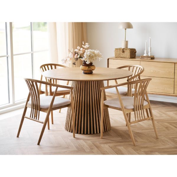 Masa rotunda fixa 120 cm stejar natur Olaf