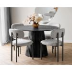 	Masa rotunda fixa 120 cm negru Olaf