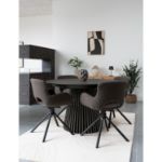 Masa rotunda fixa 140 cm negru Olaf