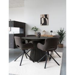 Masa rotunda fixa 140 cm negru Olaf