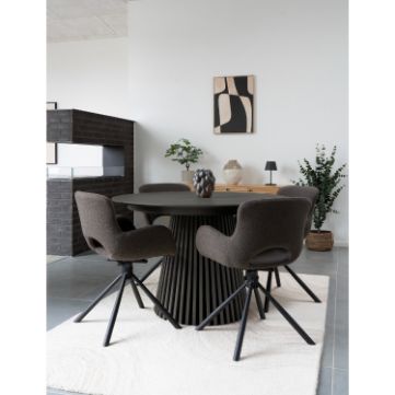Masa rotunda fixa 140 cm negru Olaf