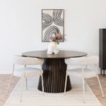 Masa rotunda fixa 140 cm stejar afumat Olaf