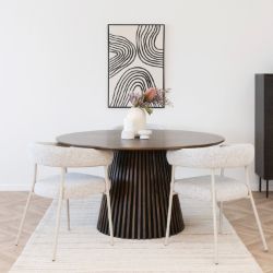 Masa rotunda fixa 140 cm stejar afumat Olaf