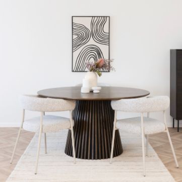 Masa rotunda fixa 140 cm stejar afumat Olaf
