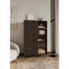  Bufet inalt 2 usi, 2 sertare, decor stejar afumat/negru Piemonte 
