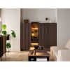  Bufet inalt 2 usi, 2 sertare, decor stejar afumat/negru Piemonte 