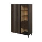  Bufet inalt 2 usi, 2 sertare, decor stejar afumat/negru Piemonte 