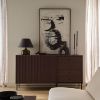  Bufet 2 usi, 4 sertare, decor stejar afumat/negru Piemonte 