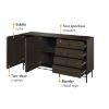  Bufet 2 usi, 4 sertare, decor stejar afumat/negru Piemonte 