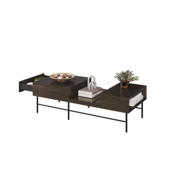 Masuta joasa, 1 sertar, decor stejar afumat/negru Piemonte