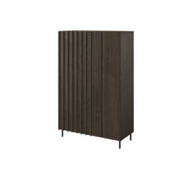 Bufet inalt 2 usi, decor stejar afumat/negru Piemonte