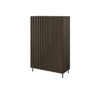 Bufet inalt 2 usi, decor stejar afumat/negru Piemonte