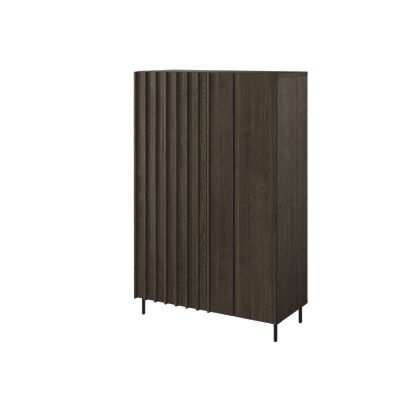 Bufet inalt 2 usi, decor stejar afumat/negru Piemonte