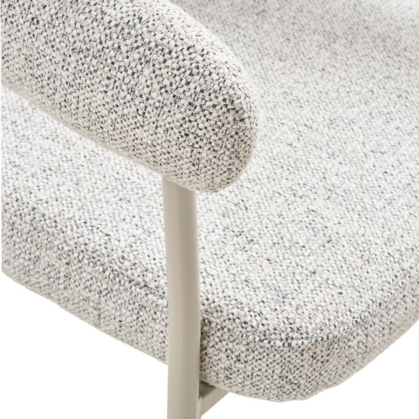 Scaun tapitat cu brate sand/gri casmir Trivio