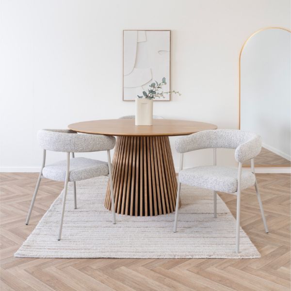 Scaun tapitat cu brate sand/gri casmir Trivio