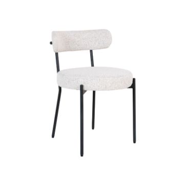 Scaun tapitat alb boucle/negru Badalona