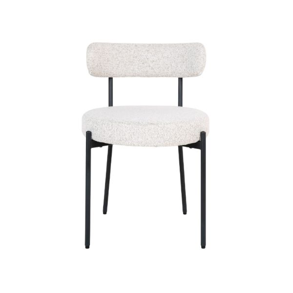 Scaun tapitat alb boucle/negru Badalona