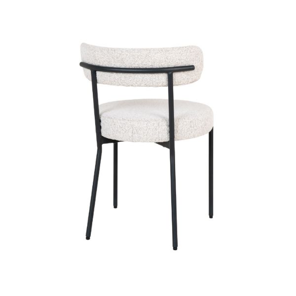 Scaun tapitat alb boucle/negru Badalona