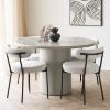 Scaun tapitat alb boucle/negru Badalona