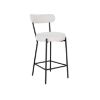 Scaun bar tapitat alb boucle/negru Badalona