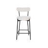Scaun bar tapitat alb boucle/negru Badalona
