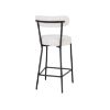 Scaun bar tapitat alb boucle/negru Badalona