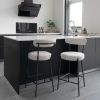 Scaun bar tapitat alb boucle/negru Badalona
