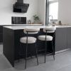 Scaun bar tapitat alb boucle/negru Badalona