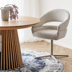 Scaun tapitat cu brate rotativ bej/casmir Dover