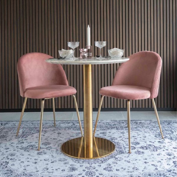 Scaun tapitat roz/auriu Geneve