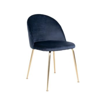 Scaun tapitat bleumarin/auriu Geneve