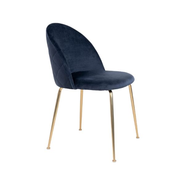 Scaun tapitat bleumarin/auriu Geneve