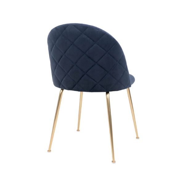 Scaun tapitat bleumarin/auriu Geneve