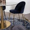 Scaun tapitat bleumarin/auriu Geneve