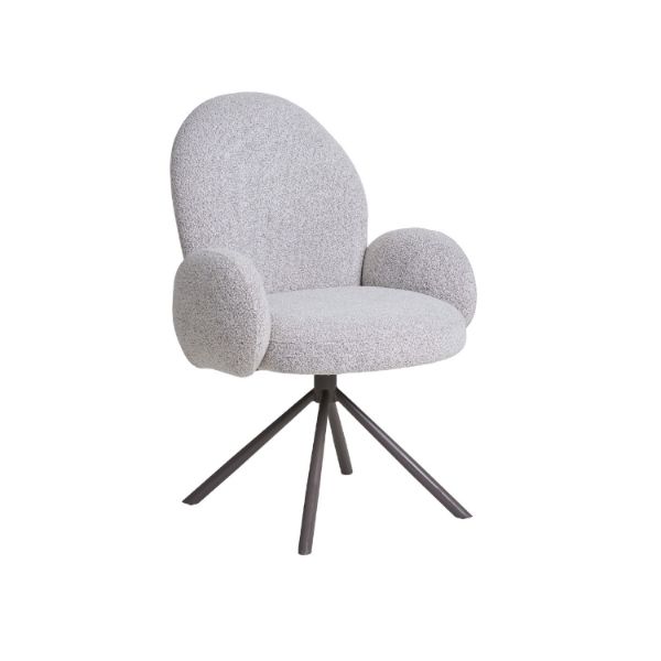 Scaun tapitat rotativ gri deschis/gri inchis Lana