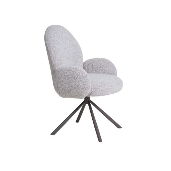 Scaun tapitat rotativ gri deschis/gri inchis Lana